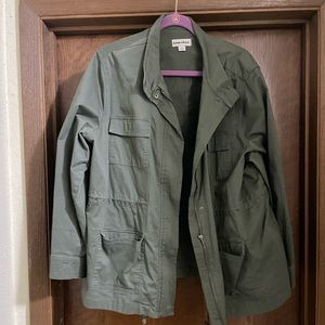 Plus size army green 1x anorak jacket